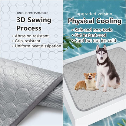 Pet Cooling Mat, X-Large, 3-4 Degree Cooler, No Water or Electricity Needed, Portable and Foldable, Safe for Dogs and Cats, Non-Irritating, Easy to Use, 3 Years Warranty